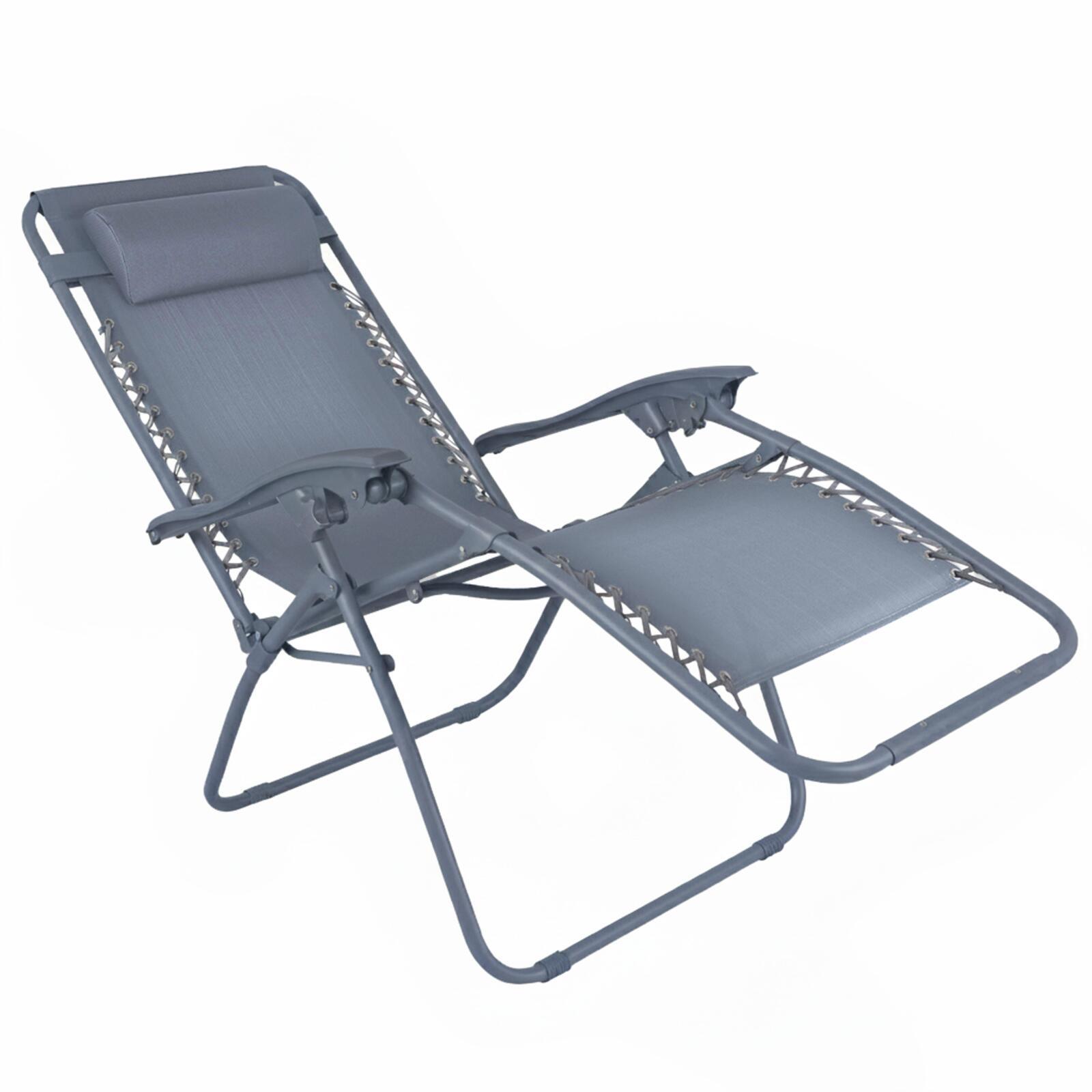 Fauteuil relax de jardin en métal et textilène inclinable