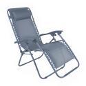 Fauteuil relax de jardin en métal et textilène inclinable