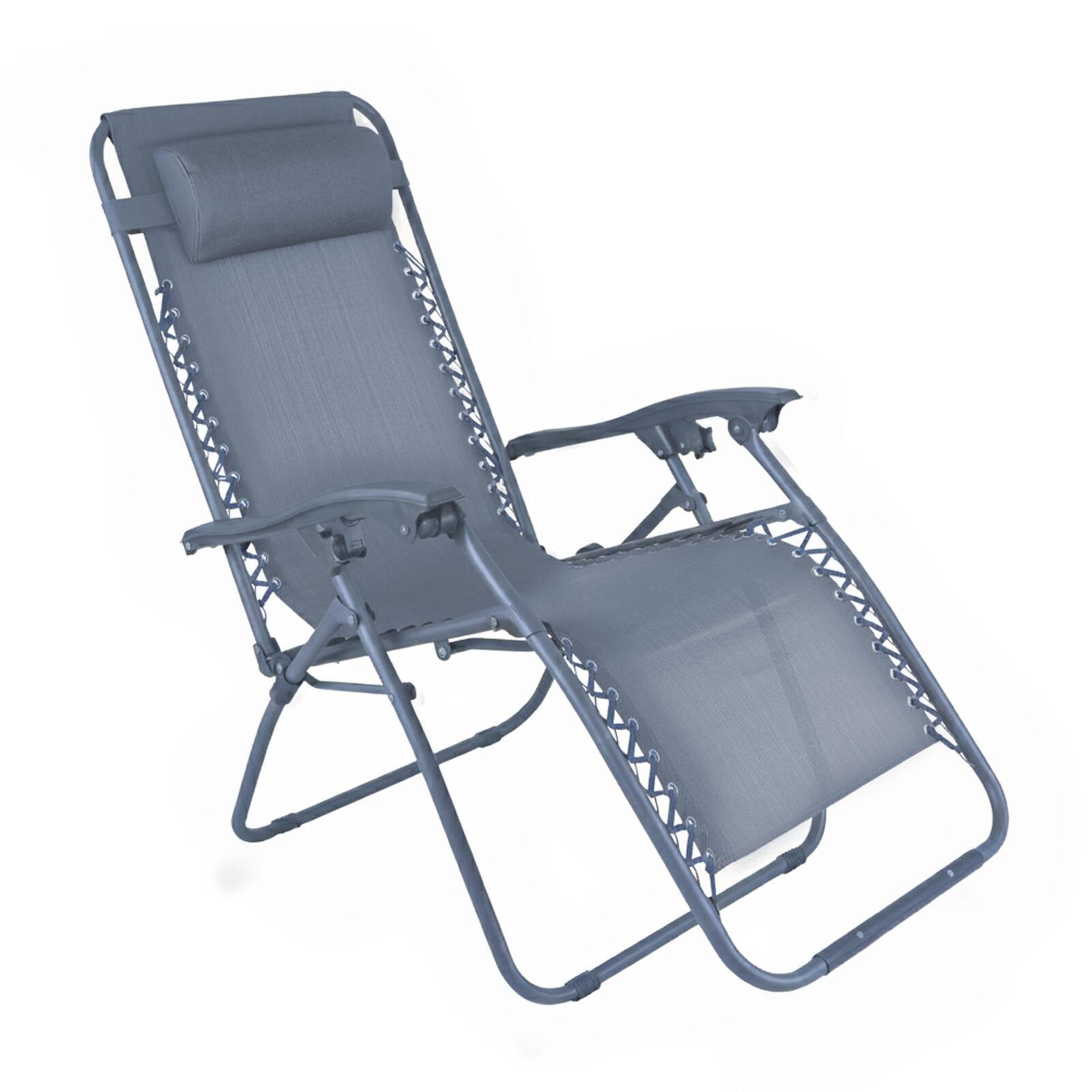 Fauteuil relax de jardin en métal et textilène inclinable