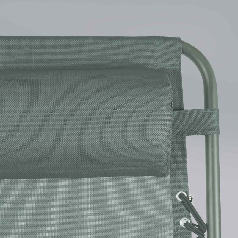 Fauteuil relax de jardin en métal et textilène inclinable (4/5)