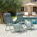 Fauteuils relax de jardin en métal et textilène inclinables - Lot de 2 - Ambiance