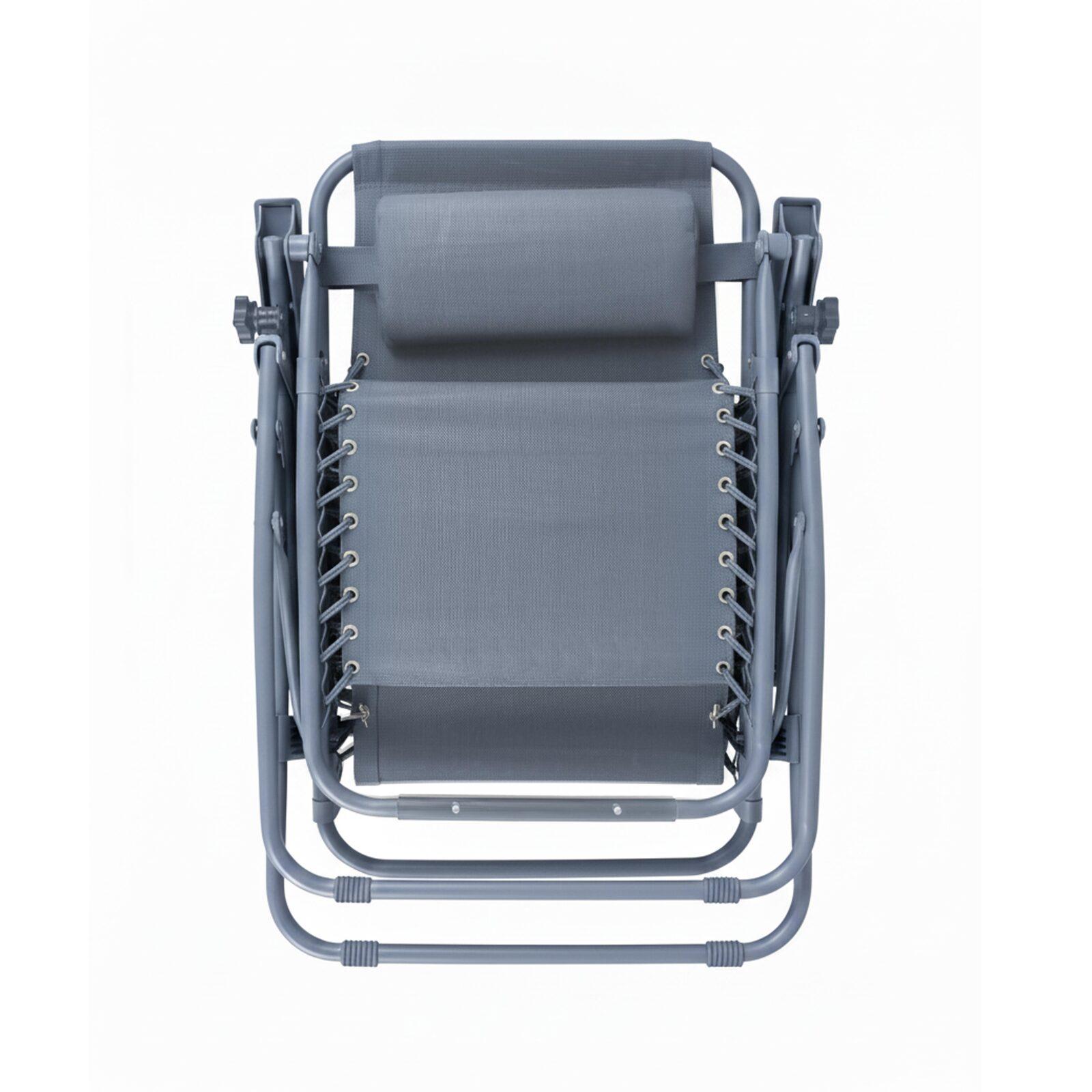 Fauteuils relax de jardin en métal et textilène inclinables - Lot de 2