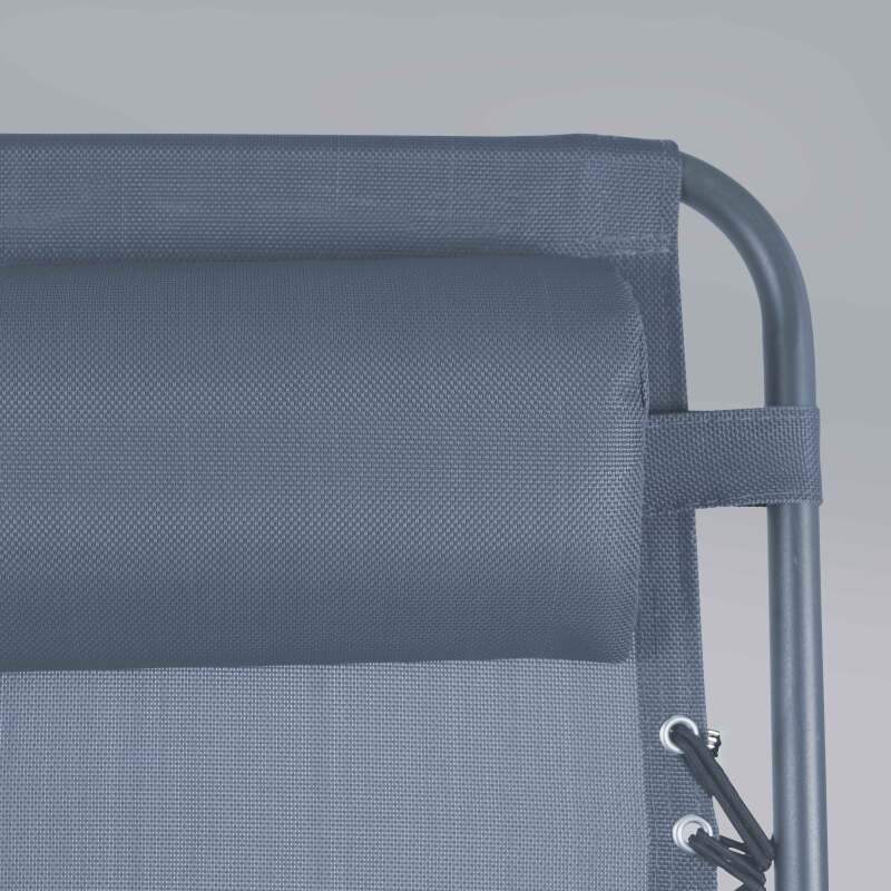 Fauteuils relax de jardin en métal et textilène inclinables - Lot de 2 (5/6)