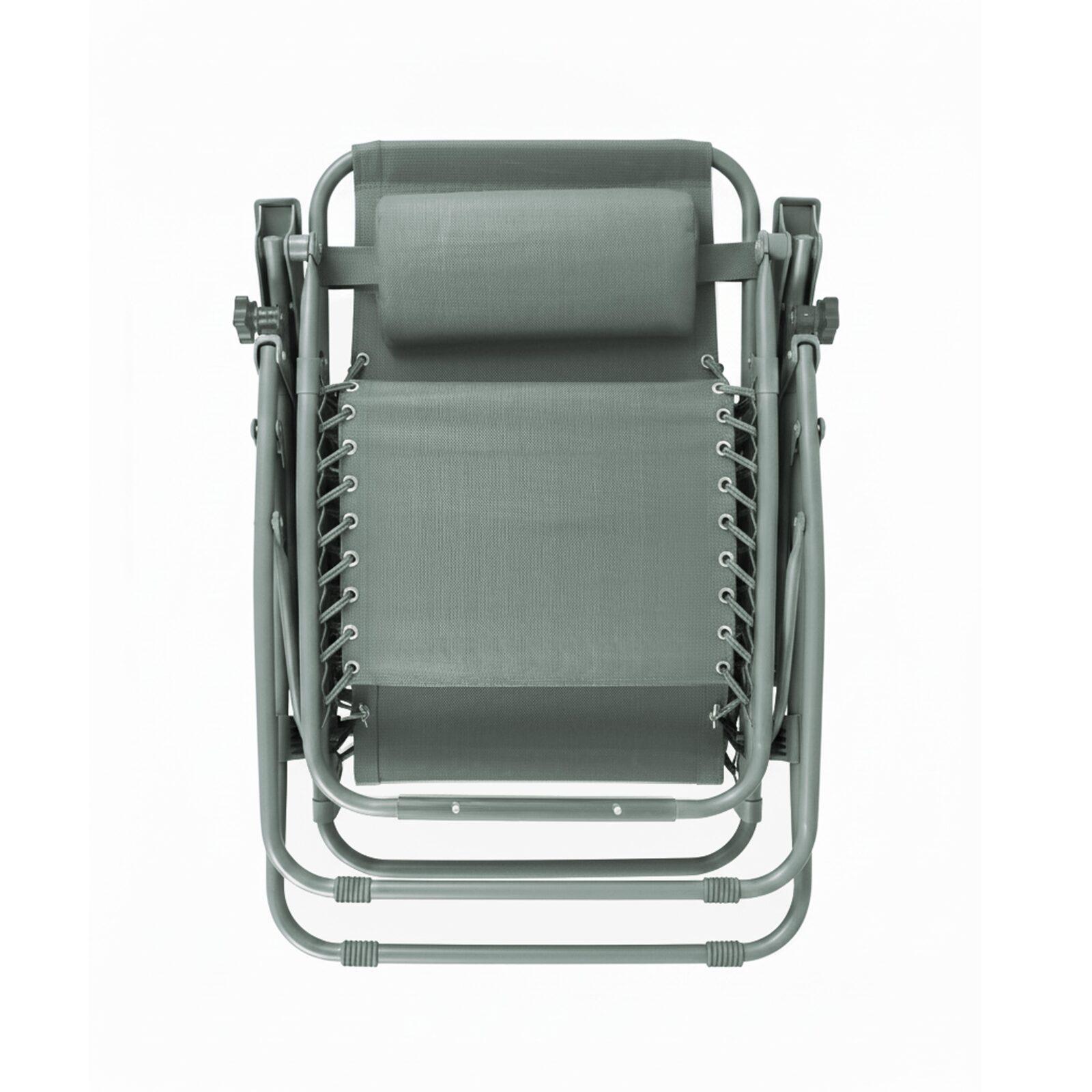 Fauteuils relax de jardin en métal et textilène inclinables - Lot de 2