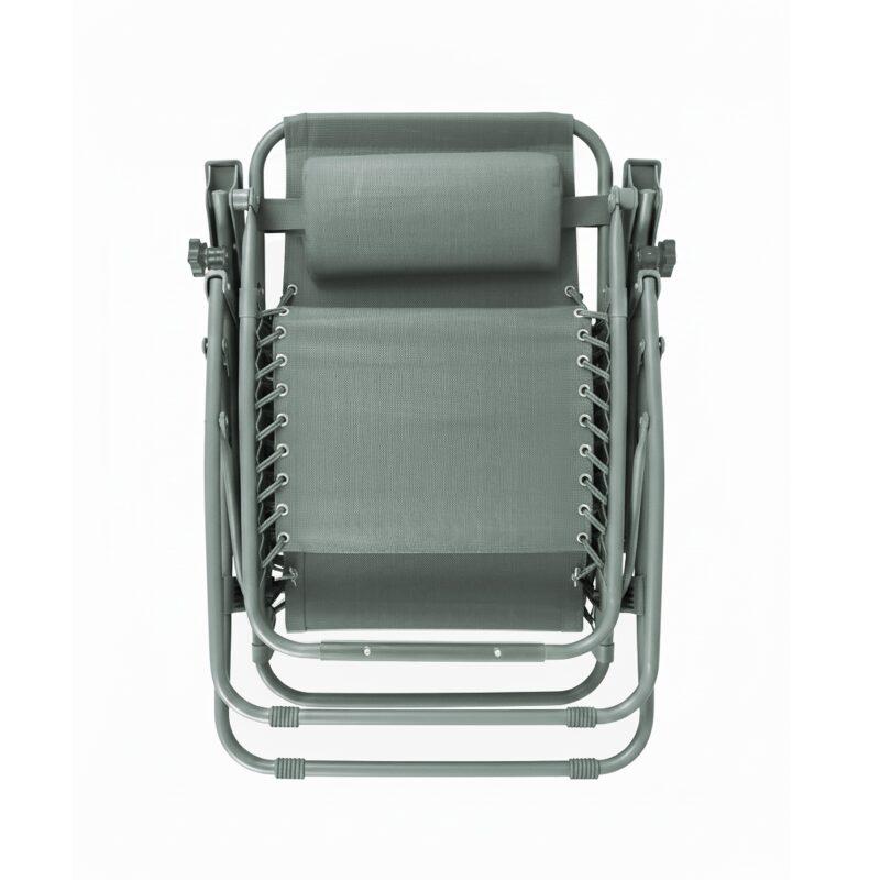 Fauteuils relax de jardin en métal et textilène inclinables - Lot de 2 (4/6)