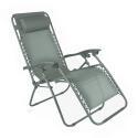 Fauteuils relax de jardin en métal et textilène inclinables - Lot de 2