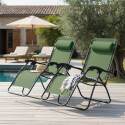 Fauteuils relax de jardin en métal et textilène inclinables - Lot de 2 - Ambiance
