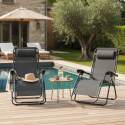 Fauteuils relax de jardin en métal et textilène inclinables - Lot de 2 - Ambiance