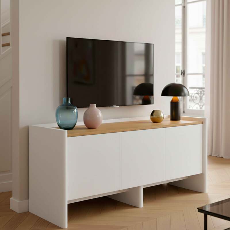 Meuble TV coloré 120 cm rétro