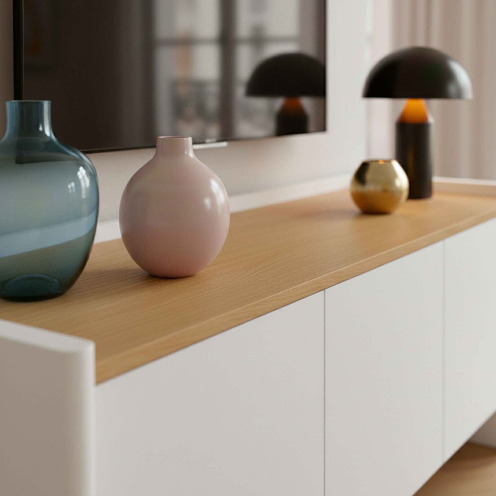 Meuble TV coloré 120 cm rétro