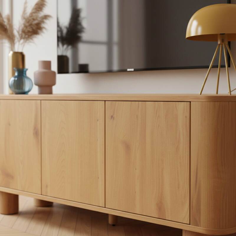 Meuble TV effet bois 120 cm (2/8)