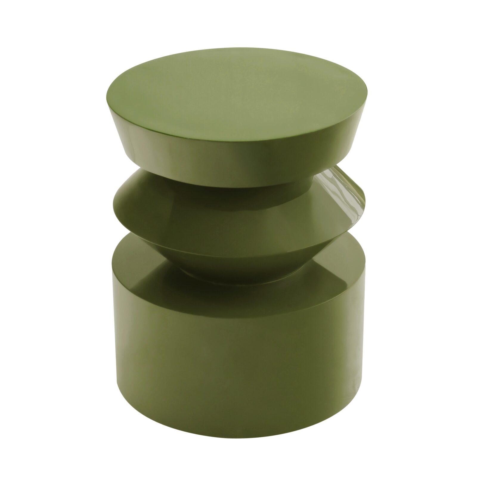 Table basse bout de canapé effet laqué ronde Ø40 cm style rétro