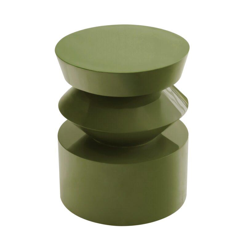 Table basse bout de canapé effet laqué ronde Ø40 cm style rétro