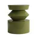 Table basse bout de canapé effet laqué ronde Ø40 cm style rétro
