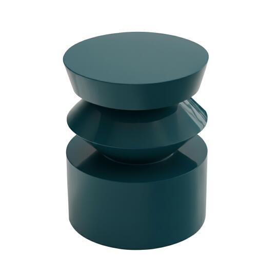 Table basse bout de canapé effet laqué ronde Ø40 cm style rétro | Oviala