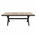 Table de jardin en aluminium et céramique effet bois 8 personnes 201x100 cm