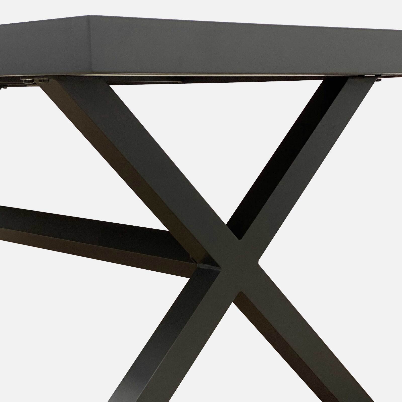 Table de jardin en aluminium et céramique effet bois 8 personnes 201x100 cm