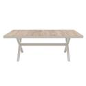 Table de jardin en aluminium et céramique effet bois 8 personnes 201x100 cm