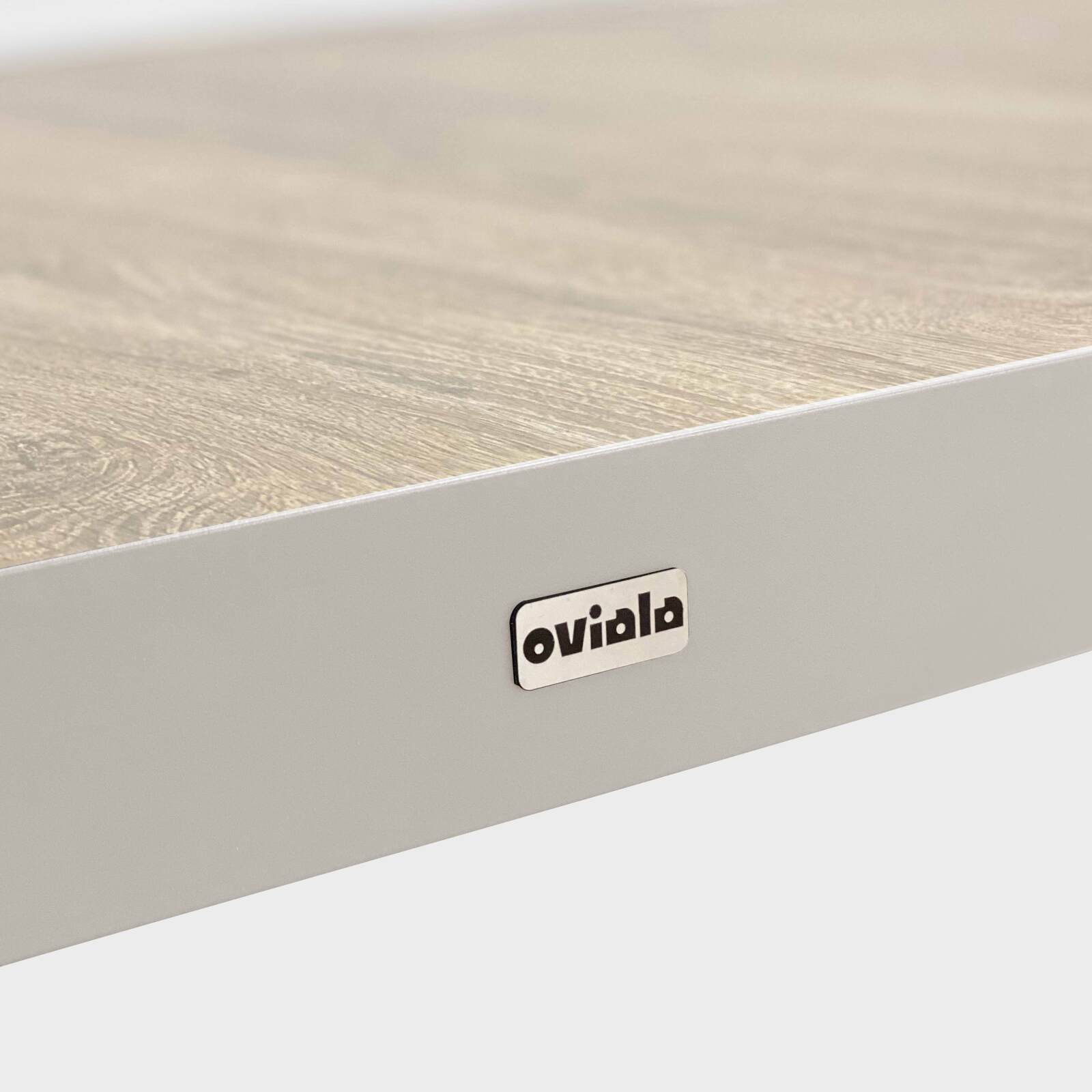 Table de jardin en aluminium et céramique effet bois 8 personnes 201x100 cm