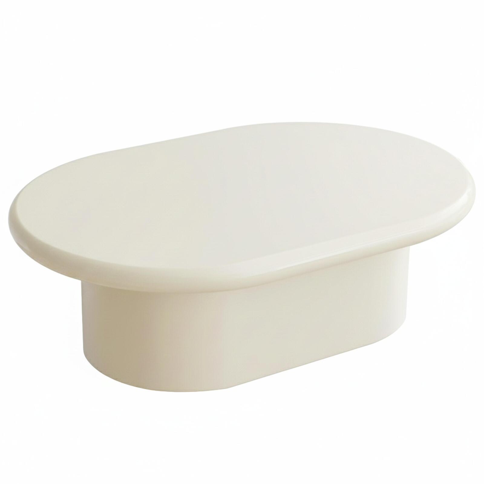 Table basse effet laqué ovale 100x70 cm style rétro