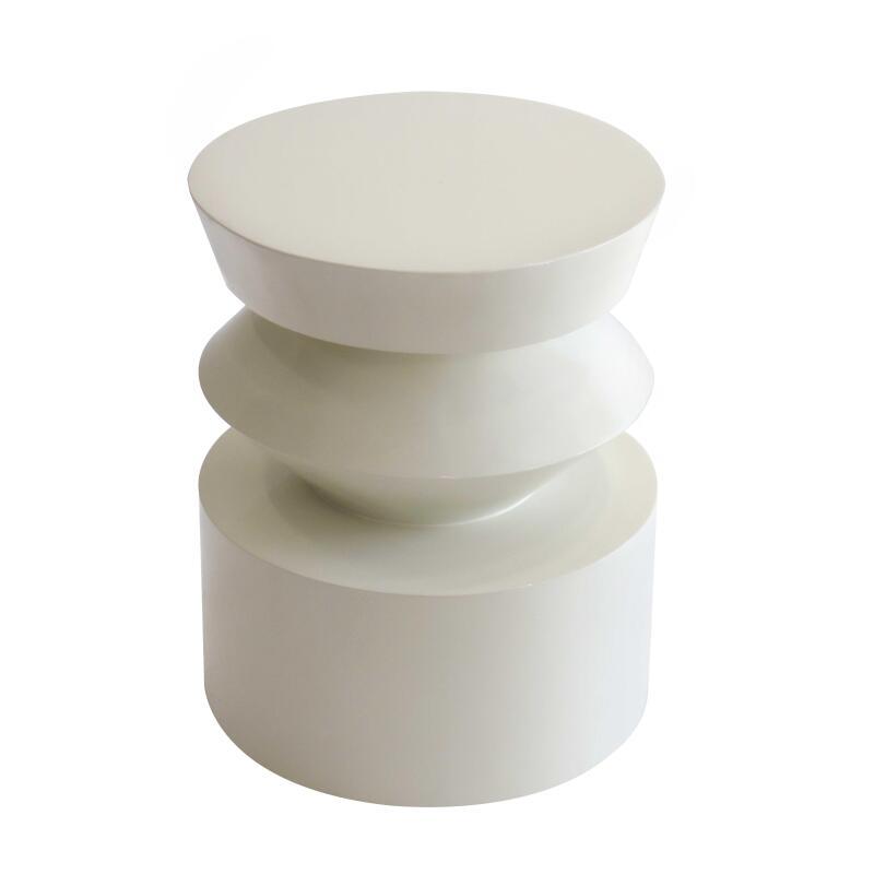 Table basse bout de canapé effet laqué ronde Ø40 cm style rétro