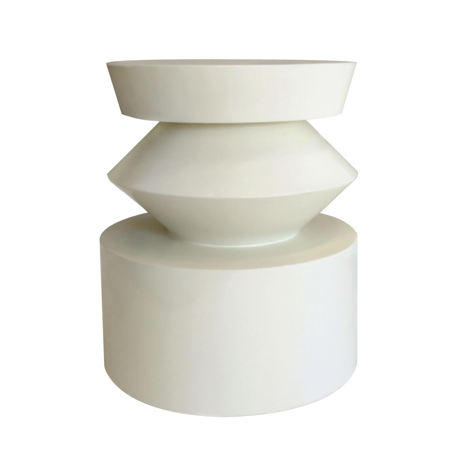 Table basse bout de canapé effet laqué ronde Ø40 cm style rétro