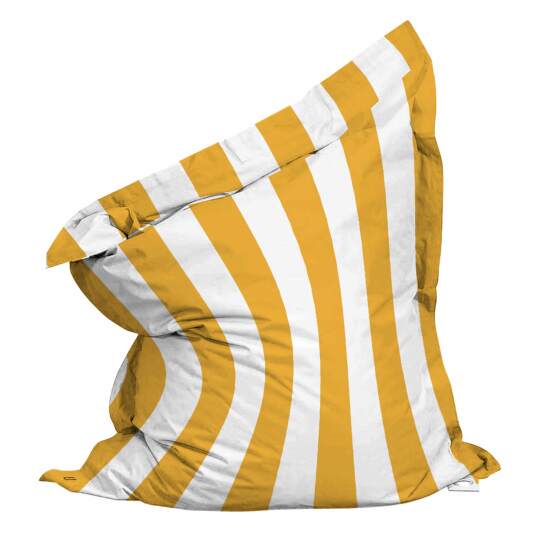 Pouf extérieur rayé XL imperméable coussin géant 140x120 cm | Oviala