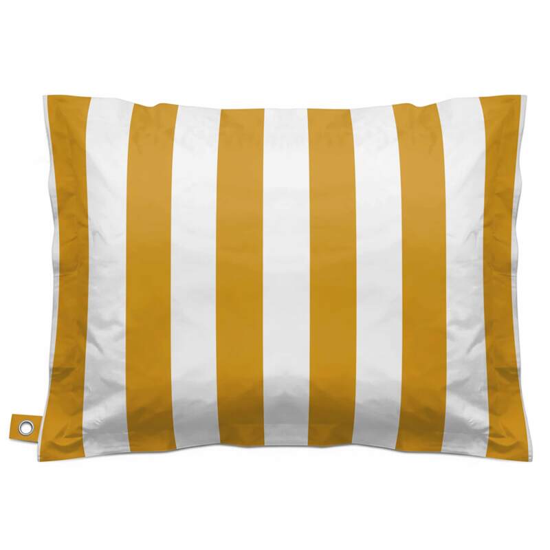 Pouf rayé XL coussin imperméable 140x120 cm