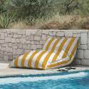 Pouf rayé XL coussin imperméable 140x120 cm