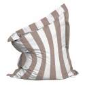Pouf rayé XXL imperméable coussin géant 140x120 cm