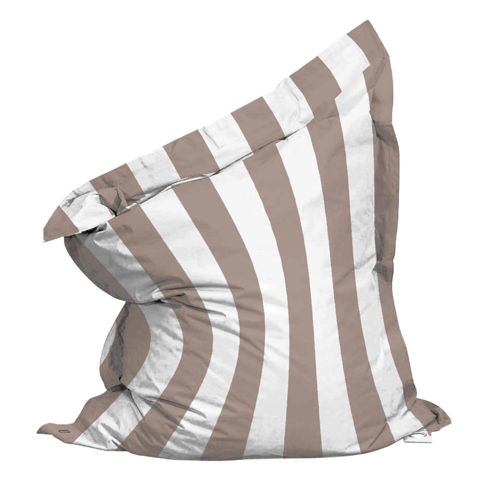 Pouf rayé XXL imperméable coussin géant 140x120 cm