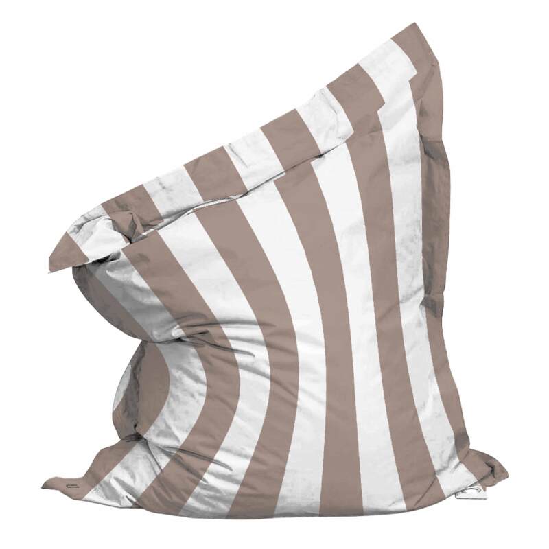 Pouf rayé XXL imperméable coussin géant 140x120 cm