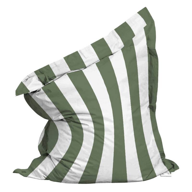 Pouf rayé XXL imperméable coussin géant 140x120 cm