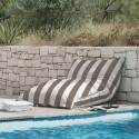 Pouf rayé XXL imperméable coussin géant 140x120 cm