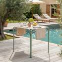 Table de jardin bistrot carrée en métal et polywood 2 personnes 70x70 cm