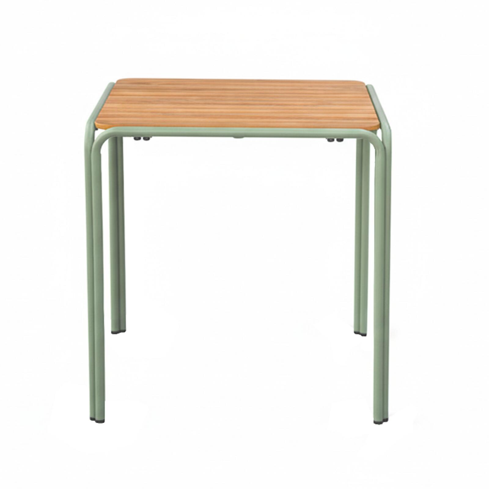 Table de jardin bistrot carrée en métal et polywood 2 personnes 70x70 cm