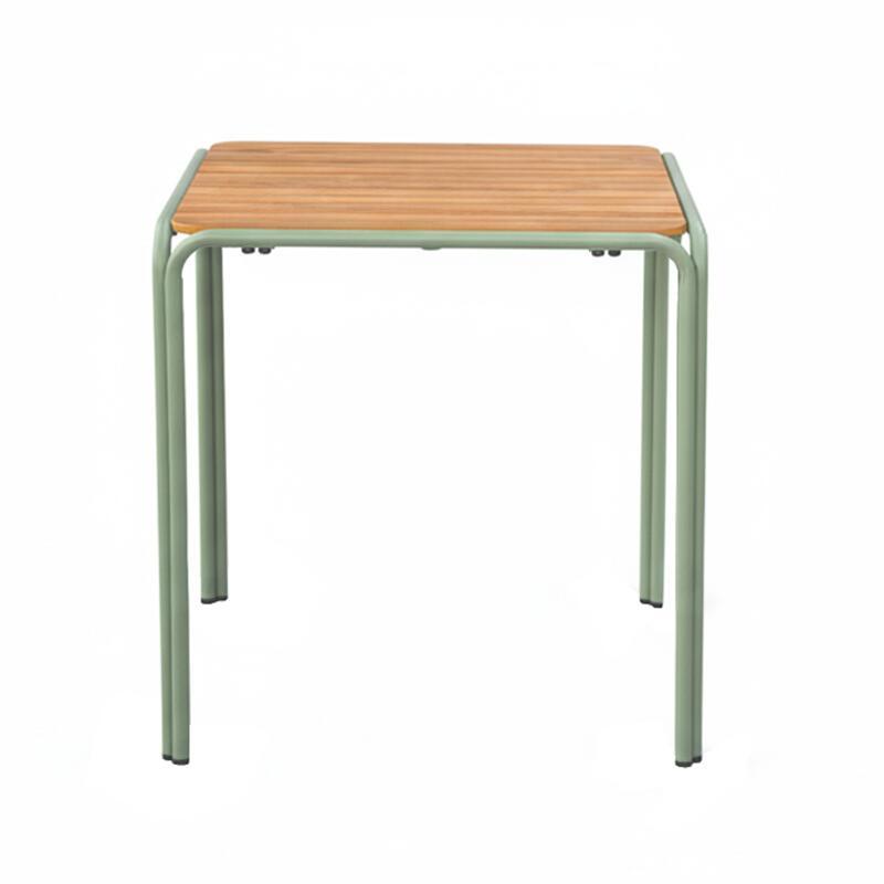 Table de jardin bistrot carrée en métal et polywood 2 personnes 70x70 cm (3/6)