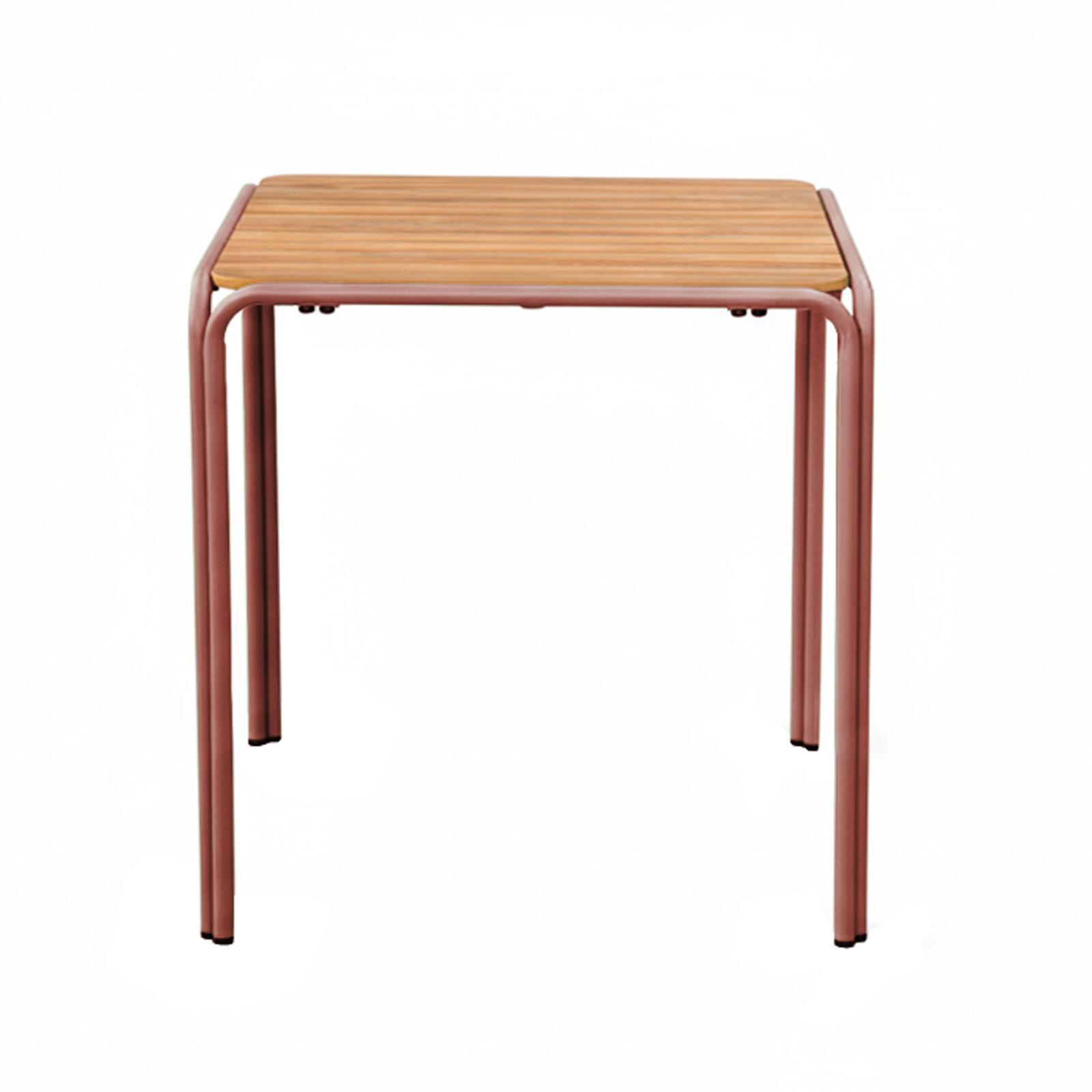 Table de jardin bistrot carrée en métal et polywood 2 personnes 70x70 cm