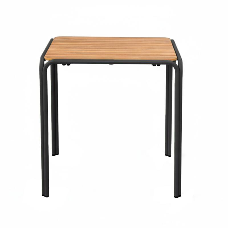 Table de jardin bistrot carrée en métal et polywood 2 personnes 70x70 cm (3/6)