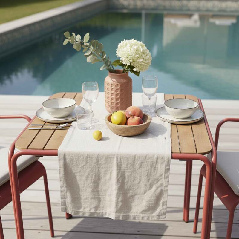 Table de jardin bistrot carrée en métal et polywood 70x70 cm et 2 chaises avec accoudoirs  (2/7)