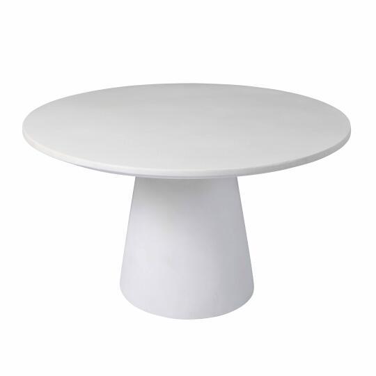 Table de jardin ronde effet béton lisse 4 personnes Ø130x76 cm | Oviala