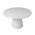 Table de jardin ronde effet béton lisse 4 personnes Ø130x76 cm