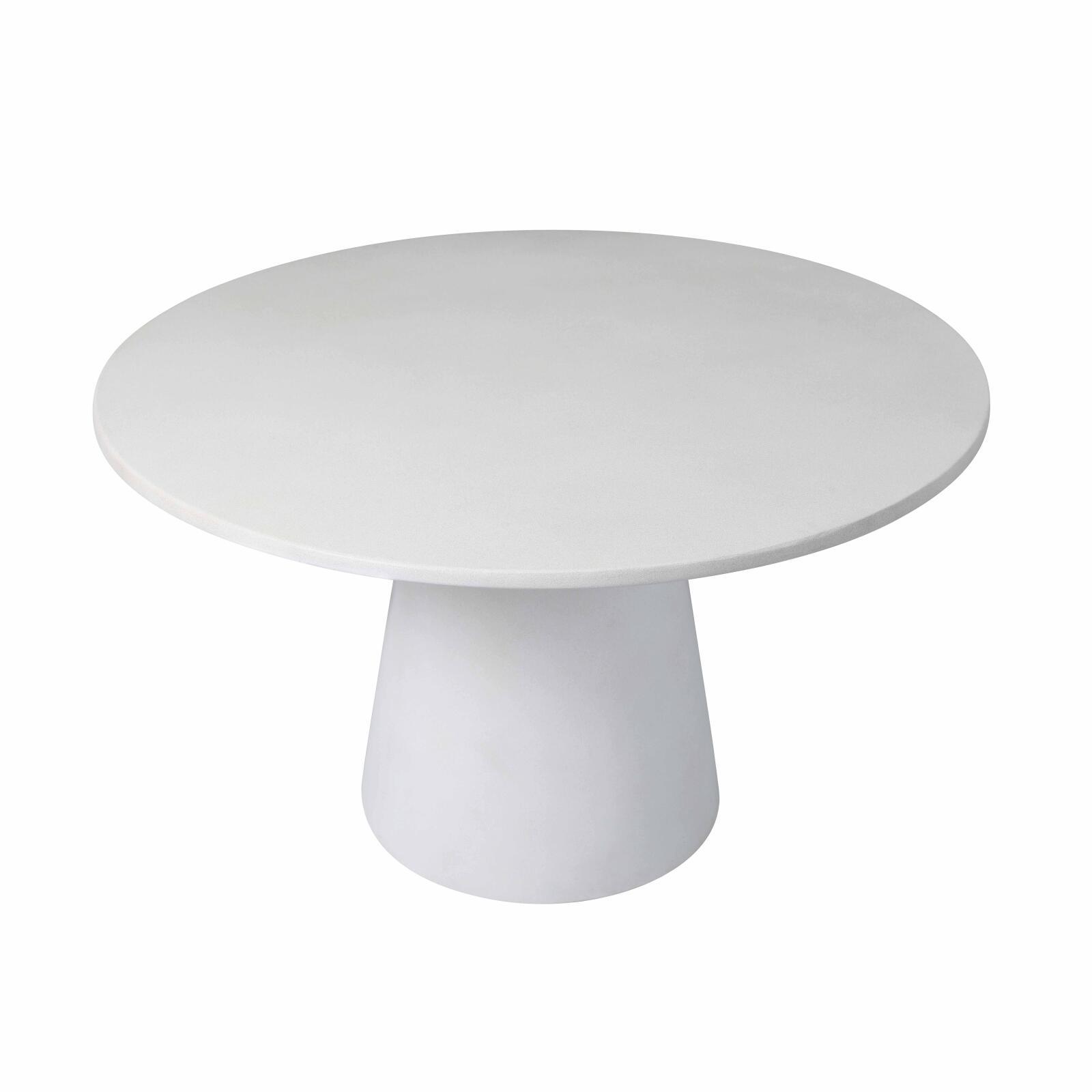 Table de jardin ronde effet béton lisse 4 personnes Ø130x76 cm