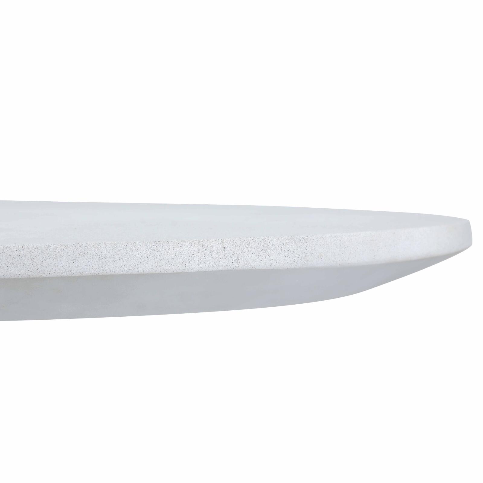 Table de jardin ronde effet béton lisse 4 personnes Ø130x76 cm