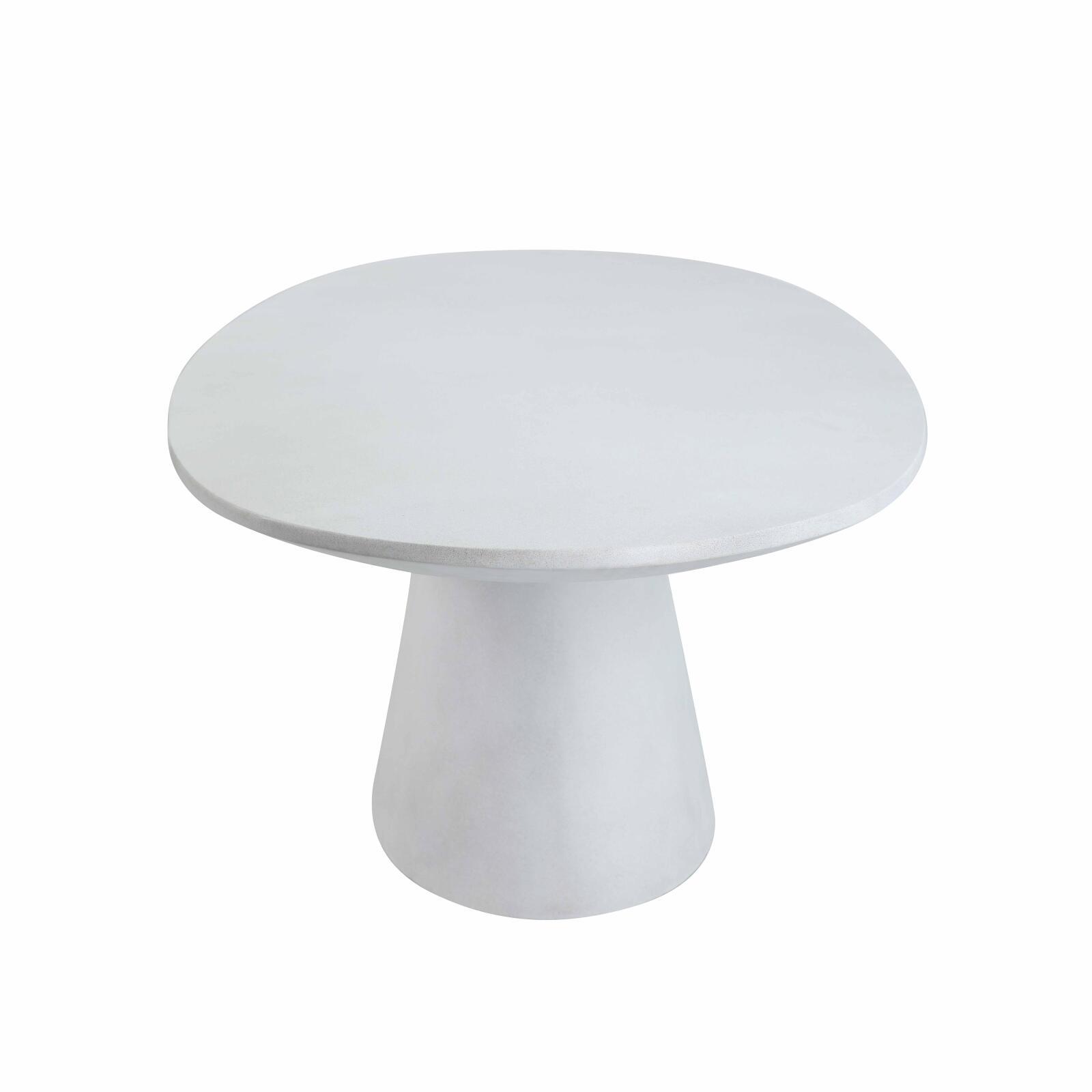 Table de jardin ovale effet béton lisse 10 personnes 250x110 cm