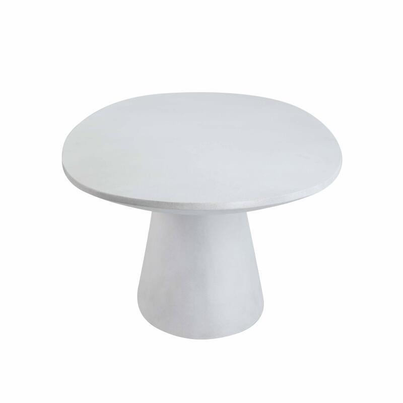 Table de jardin ovale effet béton lisse 10 personnes 250x110 cm (4/7)