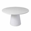 Table de jardin ronde effet béton lisse Ø130x76 cm et 4 chaises empilables en textilène