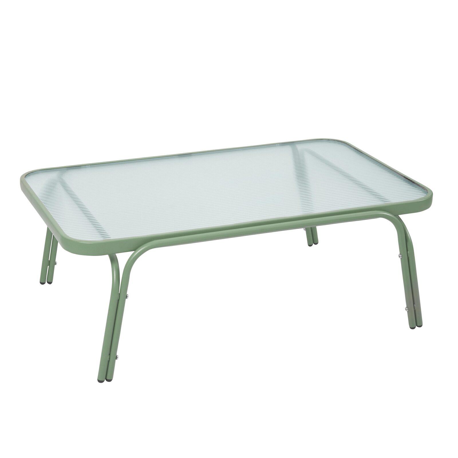 Salon de jardin en métal et verre trempé 4 places 