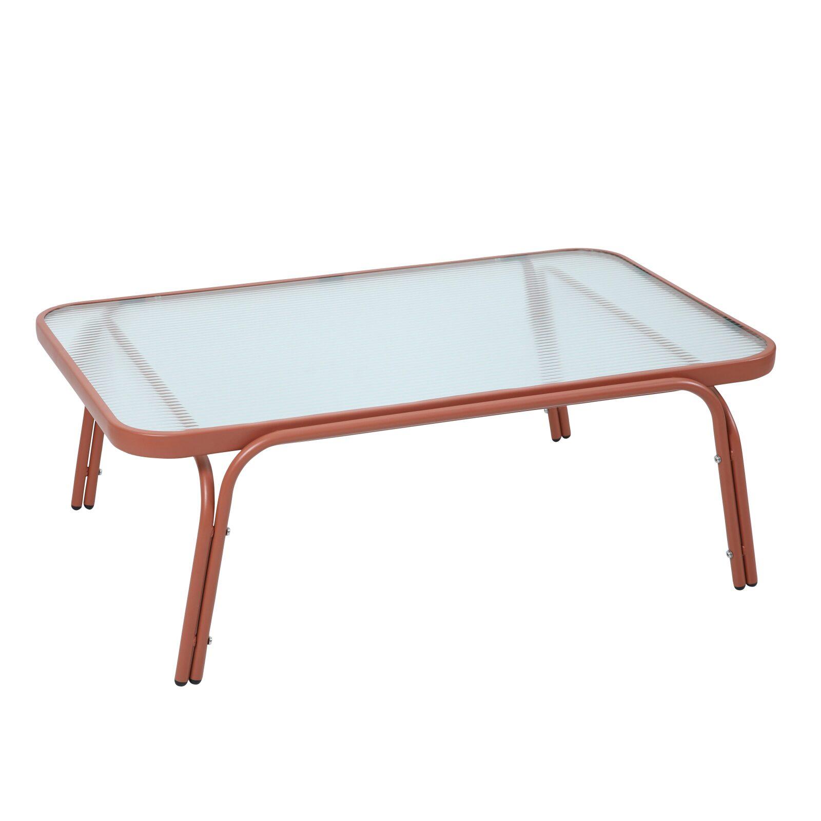 Salon de jardin en métal et verre trempé 4 places 