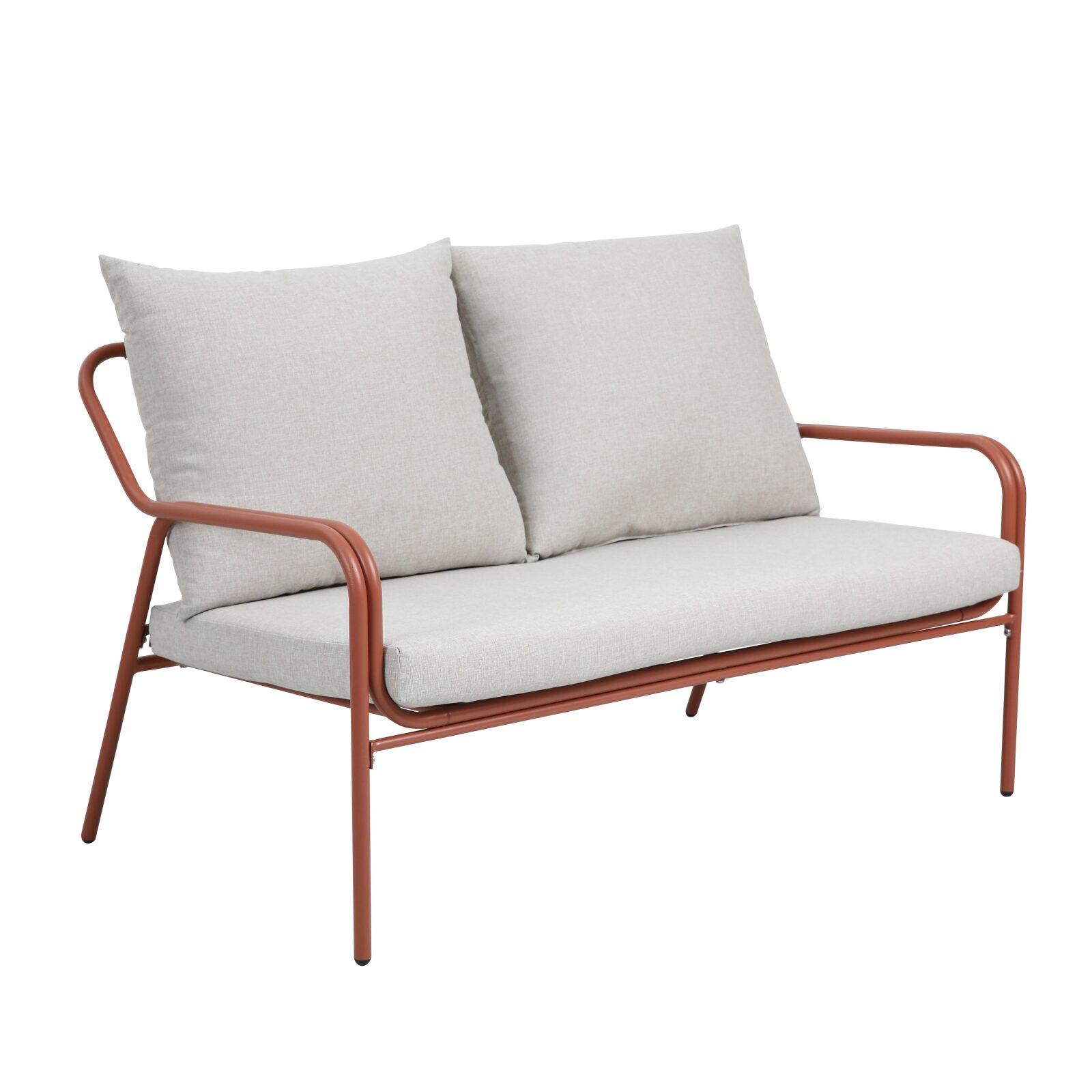 Salon de jardin en métal et verre trempé 4 places 